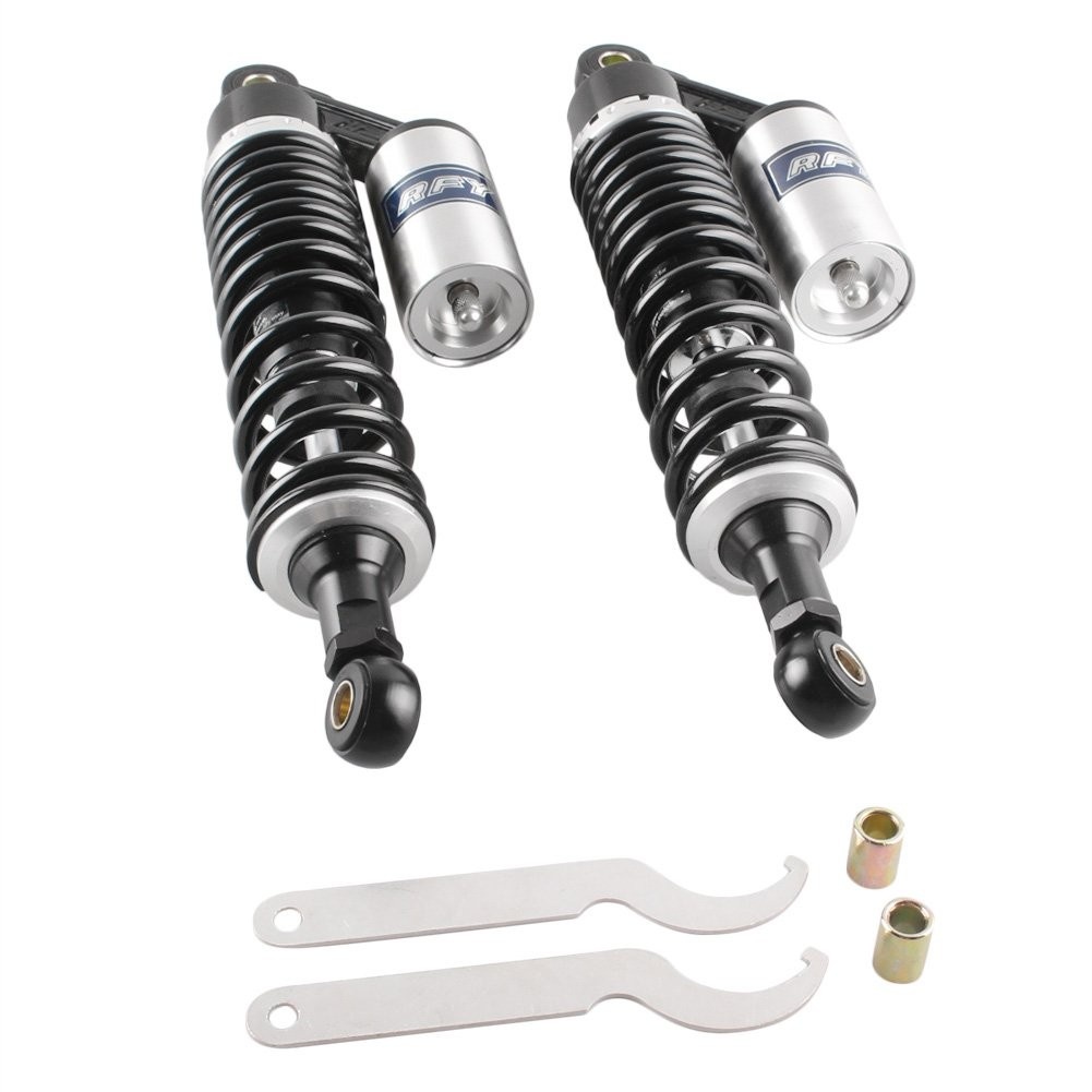 Amortecedores Traseiros Ajustáveis 340mm para Yamaha, Honda, Suzuki e Kawasaki - Performance e Conforto
