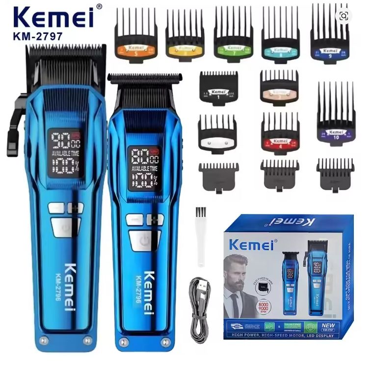 Kemei 2797: Kit Cortador de Cabelo Profissional