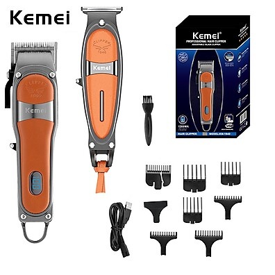 Kemei KM-1940: Kit Aparador Profissional 2 Máquinas