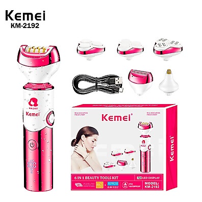 Kemei KM-2192: Depilador 6 em 1 para Pele Lisa