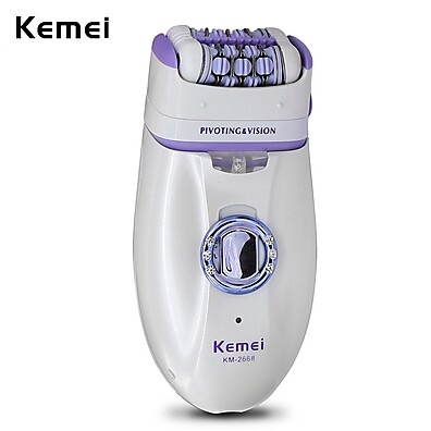 Kemei KM-2668: Depilador 2 em 1 para Pele Lisa