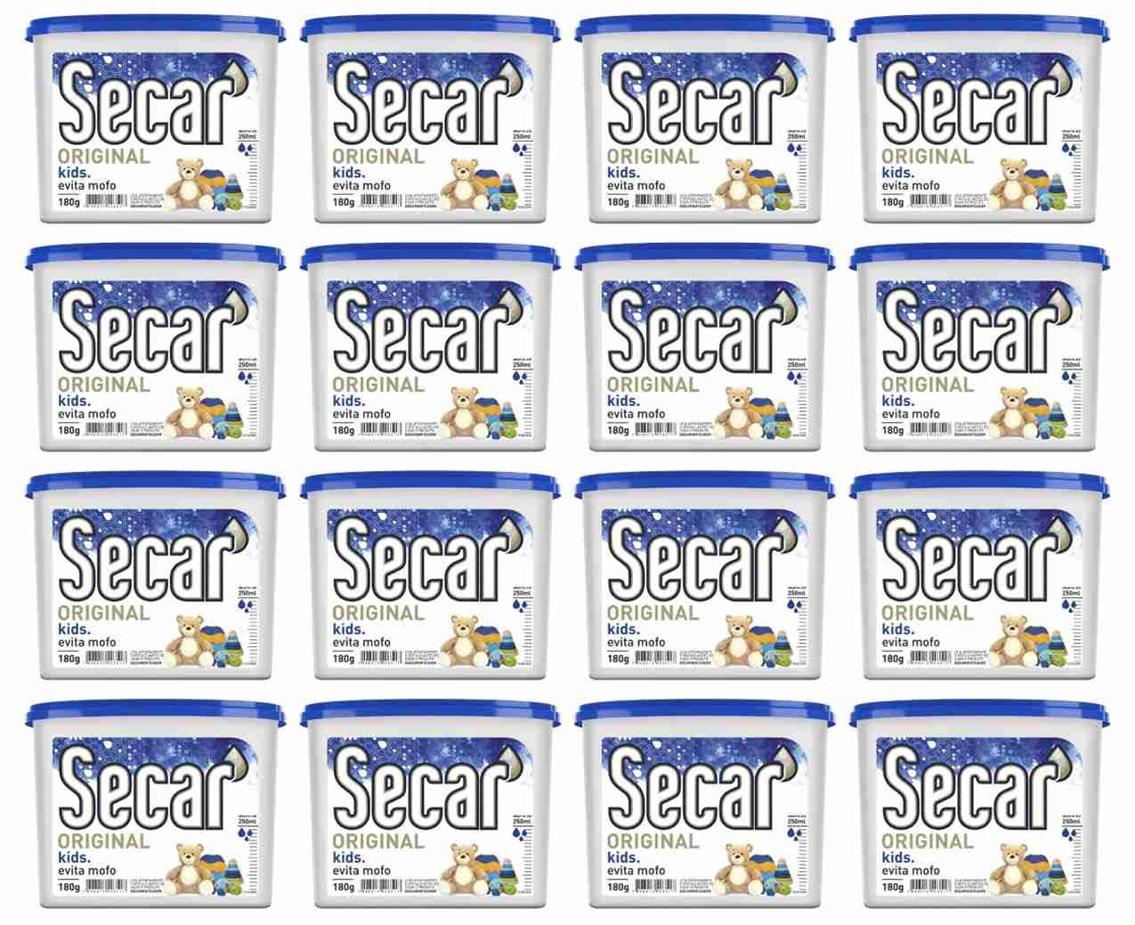 Anti Mofo Secar 16 Unidades x 180g - Desumidificador Natural para Armários Kids