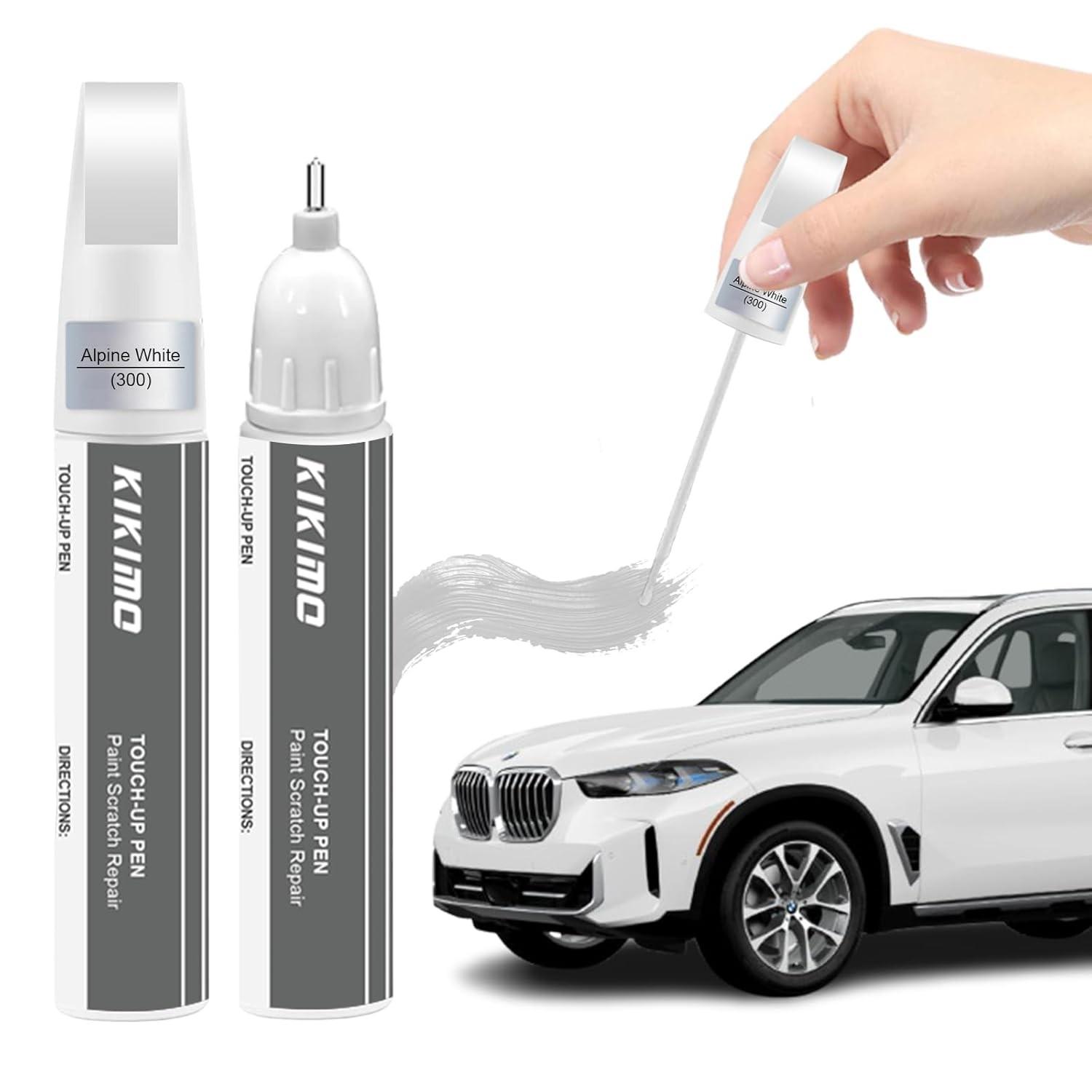 KIKIMO Kit de Pintura de Retoque para BMW Branco Alpino - Reparo de Arranhões 2 em 1 com Caneta e Pincel