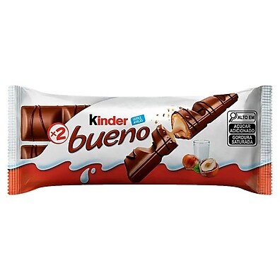 Kinder Bueno 43g: O Snack Perfeito de Wafer e Avelã!
