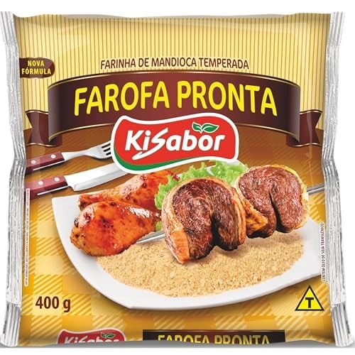 KiSabor Farofa Pronta Com Tempero Kisabor 400 Gramas