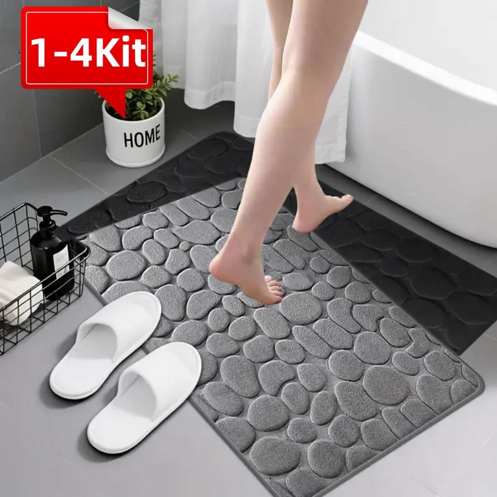 Kit 1-4 Tapete de Porta Macio e Antiderrapante para Banheiro e Quarto