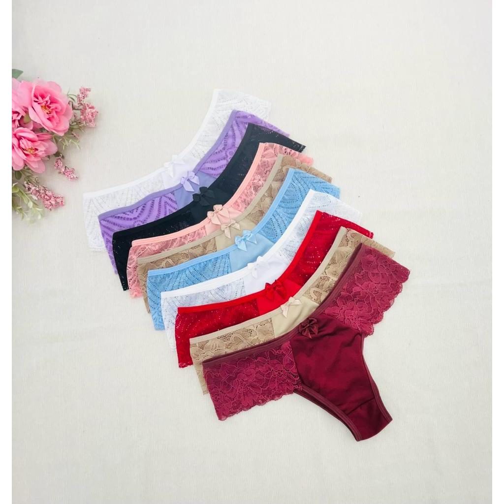 Kit 10 Calcinhas Tanga Renda Sensual - Lingerie Confortável e Estilosa