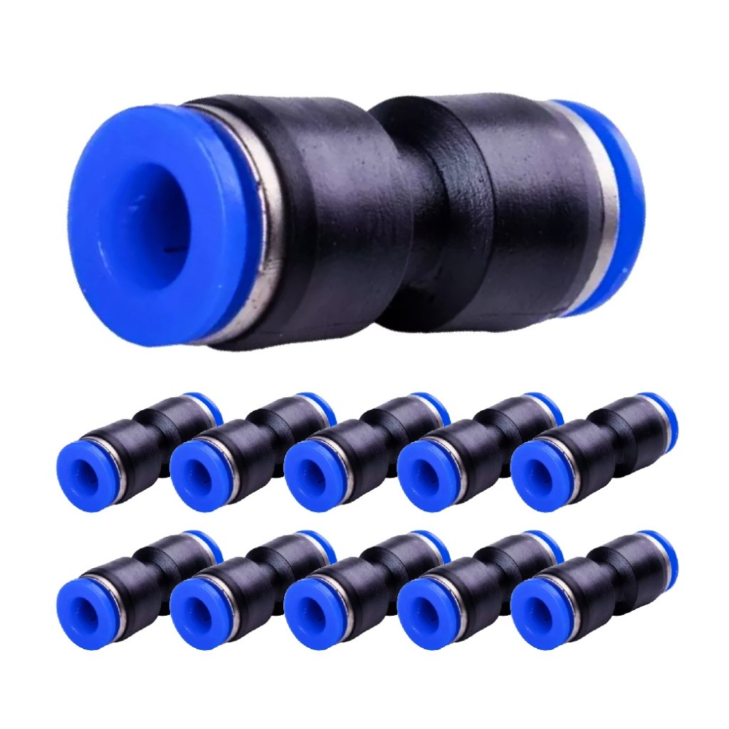Kit 10 Conexões Pneumáticas Engate Rápido 4mm a 16mm