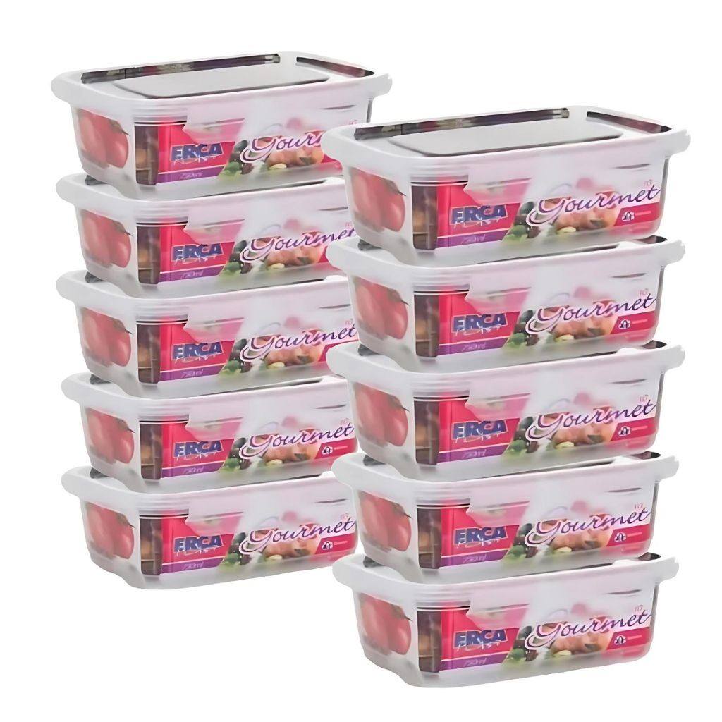 Kit 10 Marmitas 750ml: Frescor e Organização Garantidos!