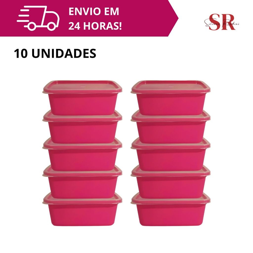 Kit 10 Potes 500ml Marmitas Fitness – Ideal para Freezer e Micro-ondas