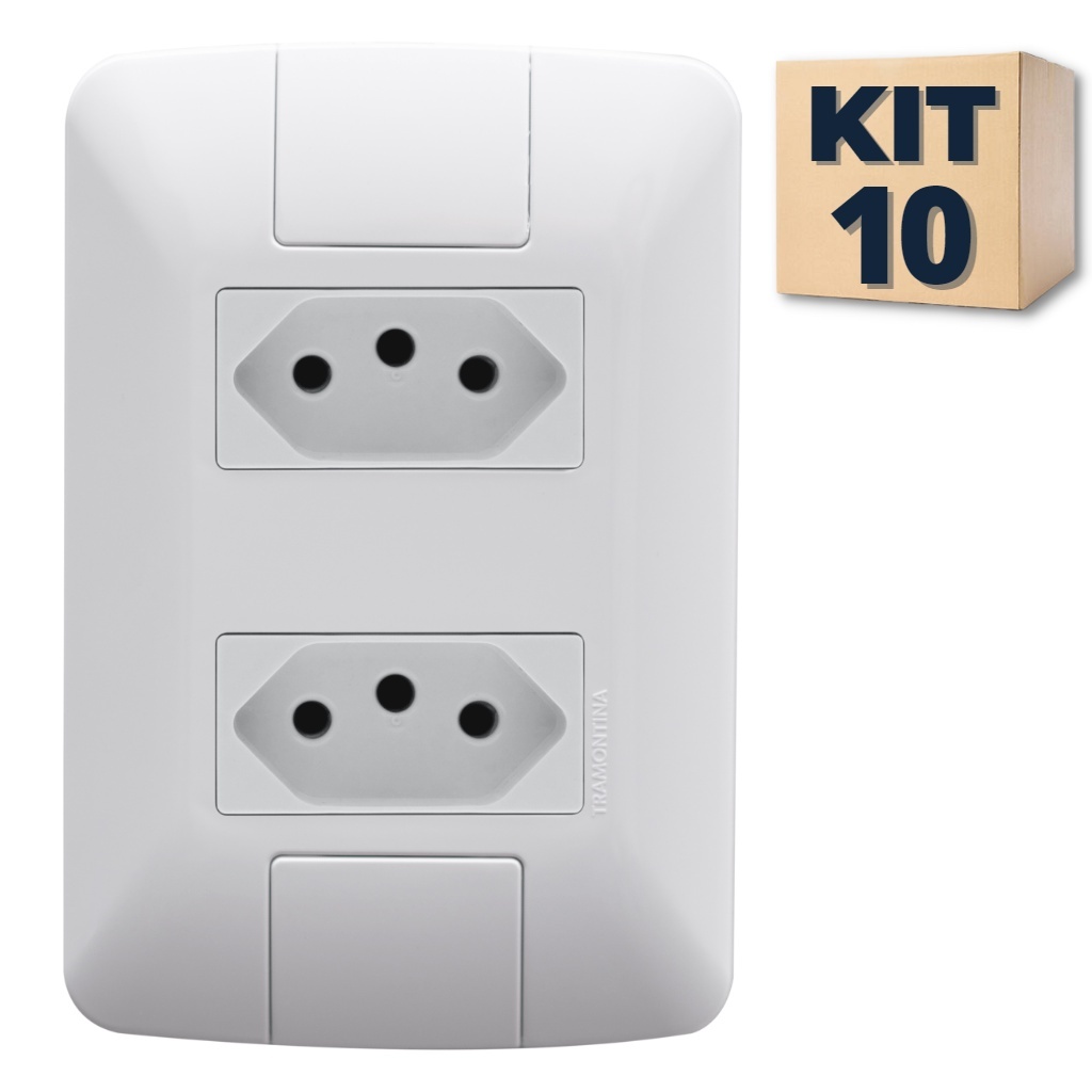 Kit 10 Tomadas Duplas 20A Tramontina Aria: Praticidade e Design para Sua Casa