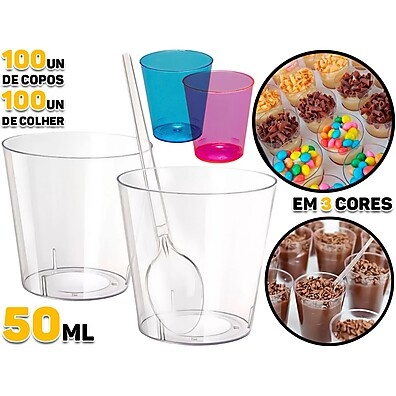 Kit 100 Copinhos 50ml: Brigadeiro e Doces!