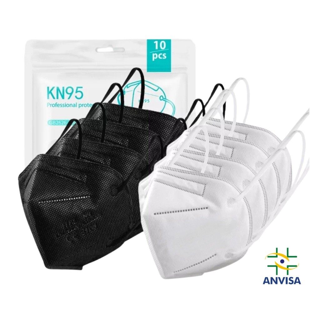 Kit 100 Máscaras KN95 Reutilizáveis 5 Camadas: Proteção Máxima