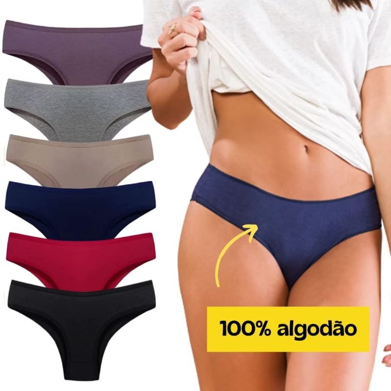 Kit 12 Calcinhas Algodão: Conforto Antialérgico