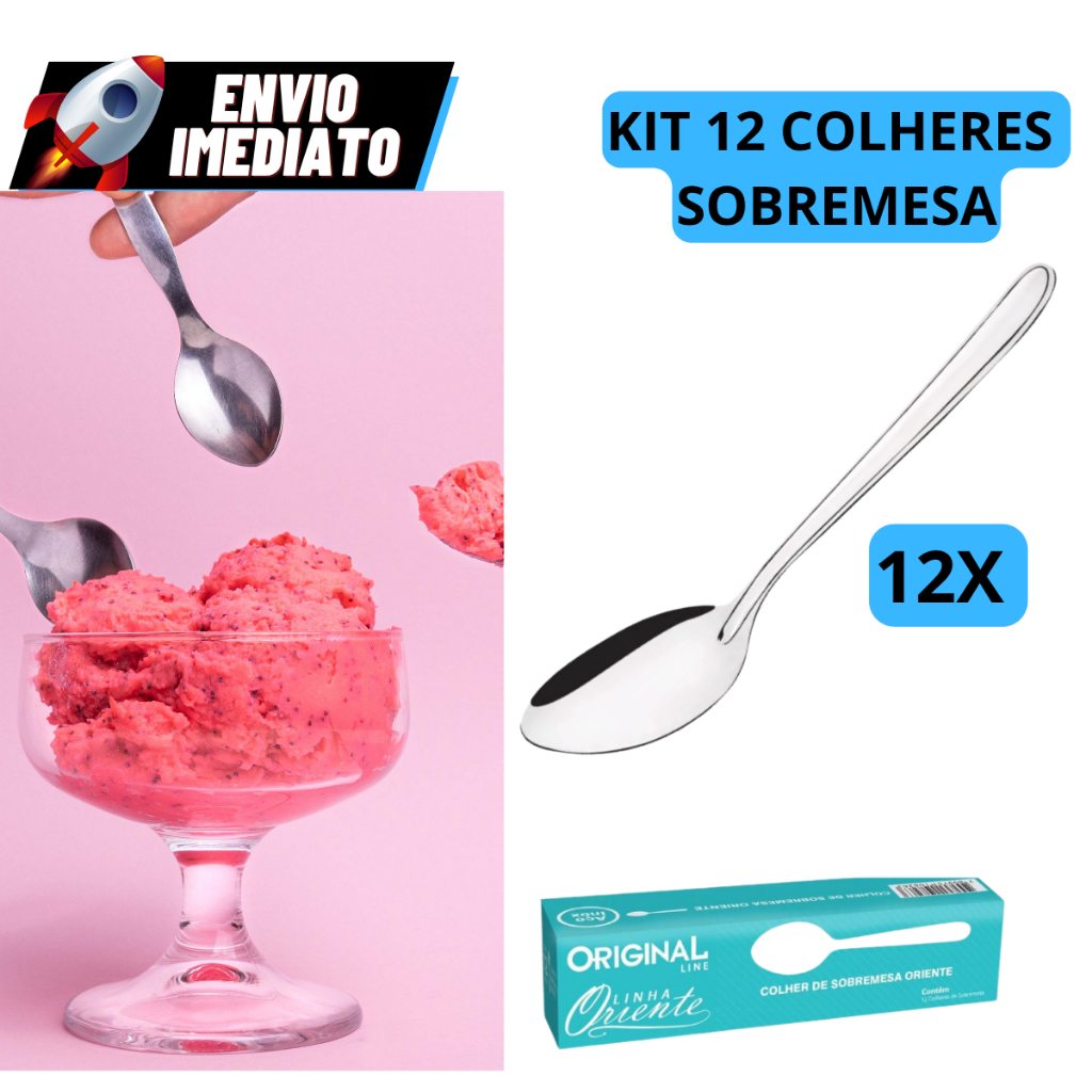 Kit 12 Colheres de Sobremesa Inox 16cm - Durabilidade e Elegância