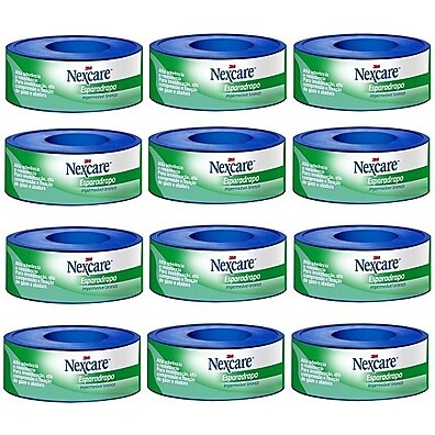 kit-12-esparadrapo-impermeavel-nexcare-12mm-protecao-e-resistencia-para-ferimentos