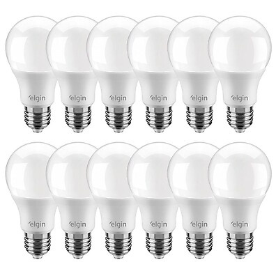 Kit 12 Lâmpadas LED 12W Branca Fria E27 Elgin