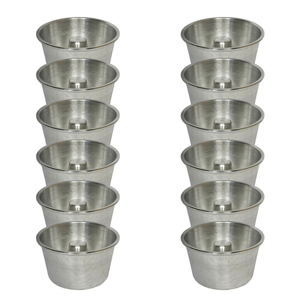 Kit 12 Mini Formas de Pudim e Bolo 10cm - Alumínio 220ml