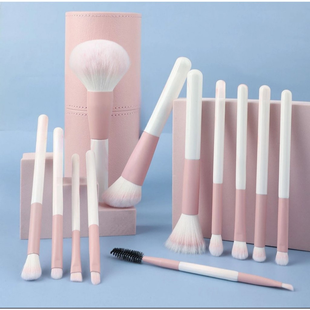 Kit 12 Pincéis de Maquiagem Profissional para Esfumar e Contorno - Pronto Entrega
