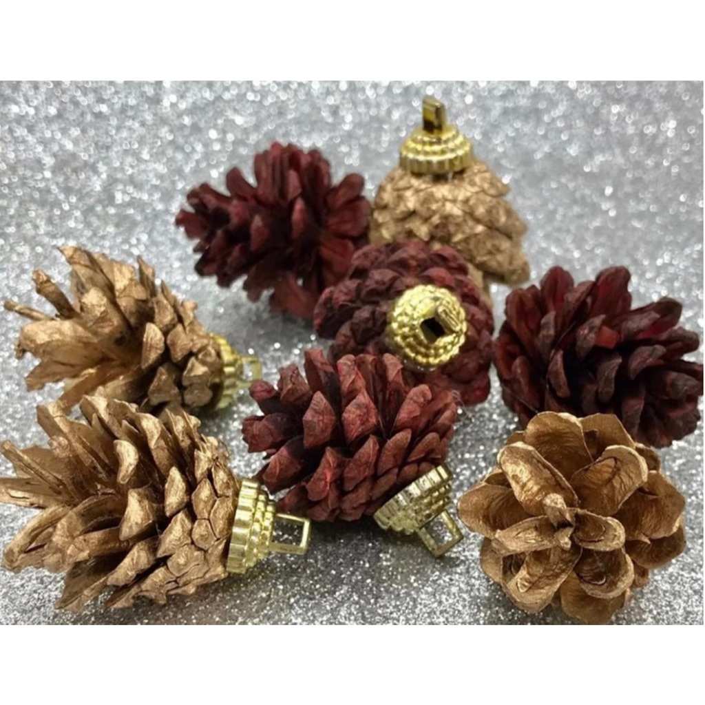 Kit 12 Pinhas Pendentes para Árvore de Natal – Decoração de Natal