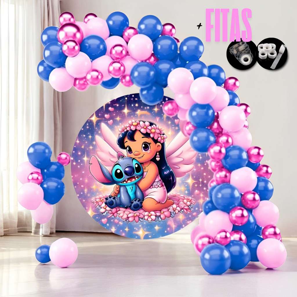 Kit 125 Balões Festa Stitch: Decore com Brilho e Cor!