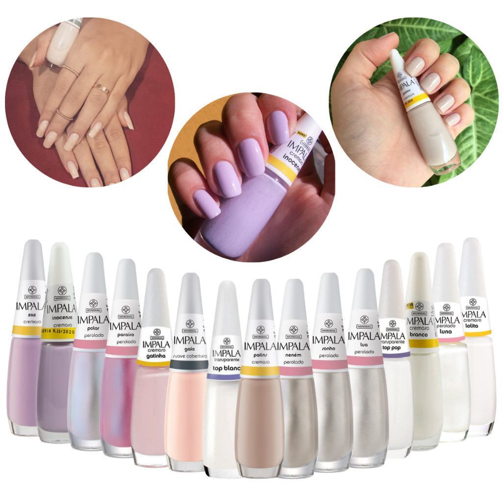 Kit 15 Esmaltes Impala: Clássicos Claros Perfeitos!