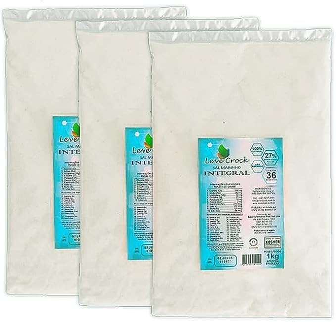 Kit 3X: Sal Marinho Integral Leve Croc 1kg