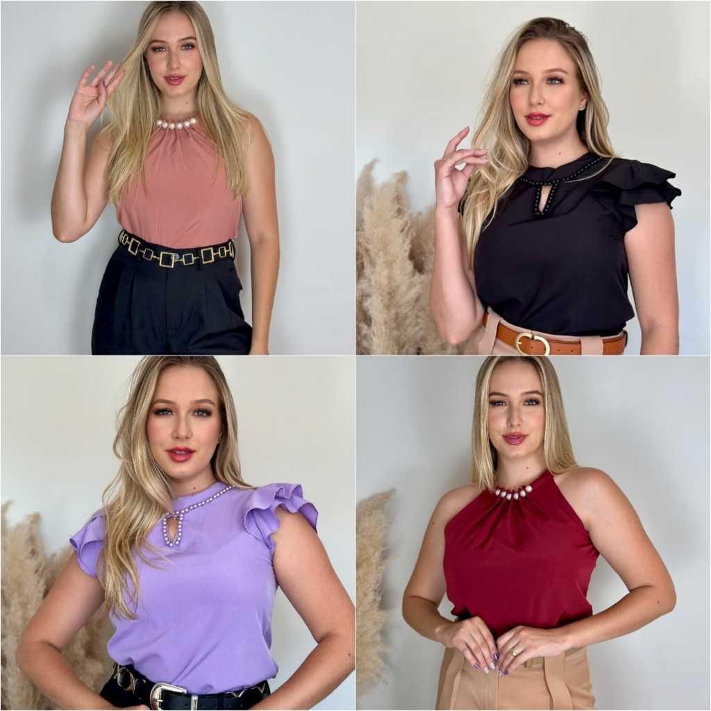 Kit 2 Blusas Femininas Moda Evangélica para Festa e Social