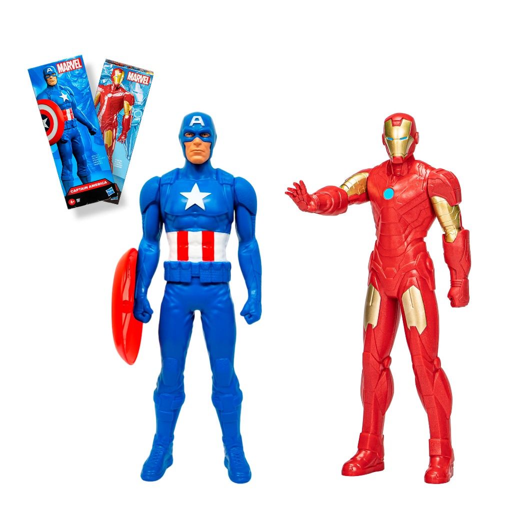 Kit 2 Bonecos Vingadores Capitão América & Homem de Ferro Hasbro