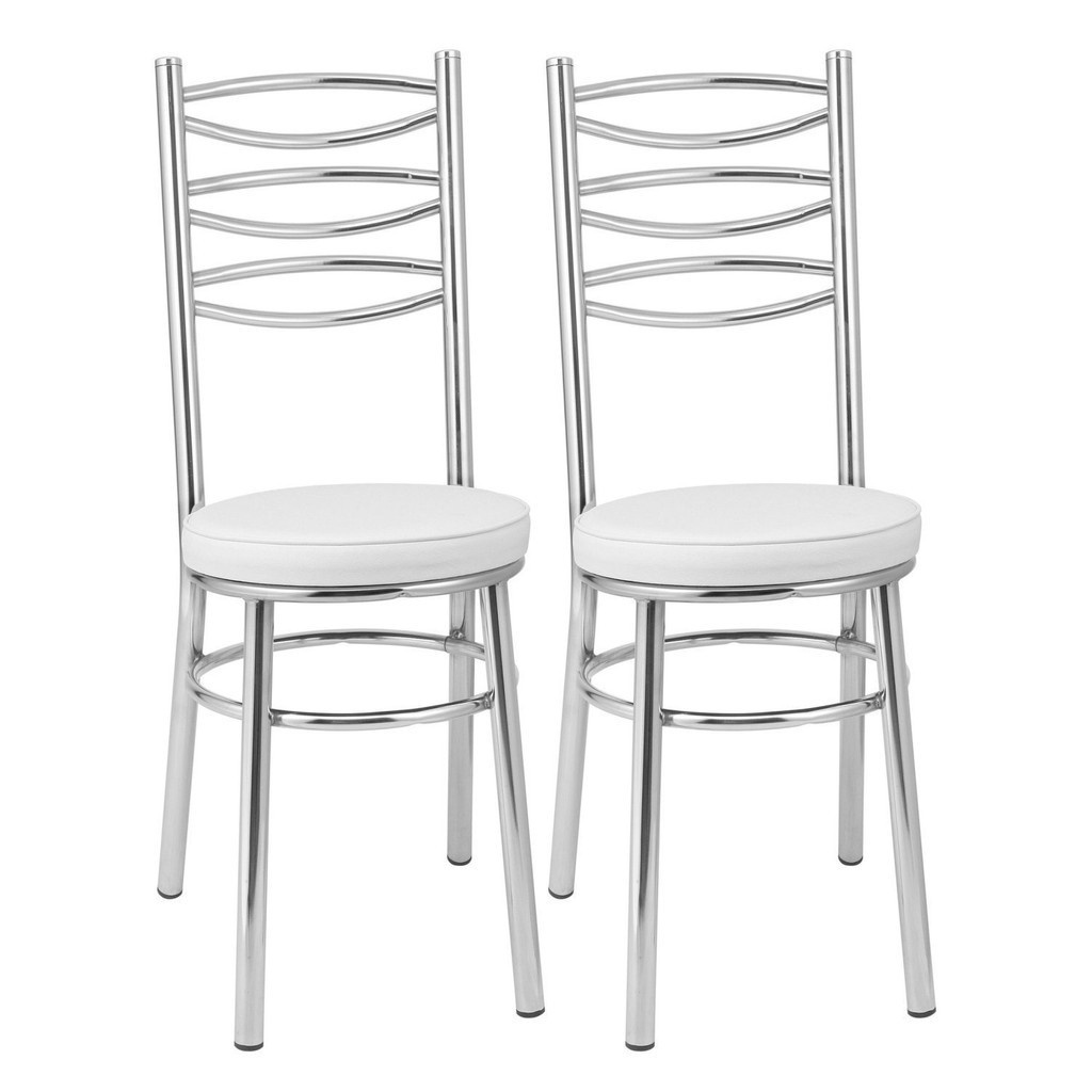Kit 2 Cadeiras Cromadas: Elegância para sua Cozinha!