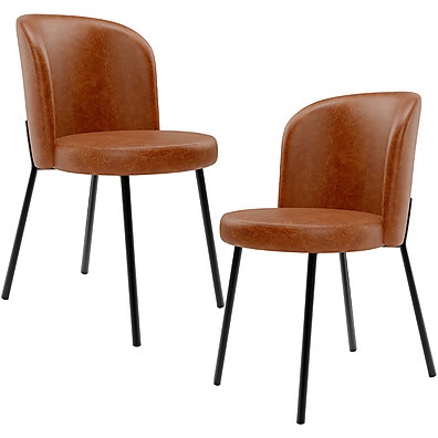 Kit 2 Cadeiras Estofadas Gavi Camel – Conforto e Estilo para Sua Mesa