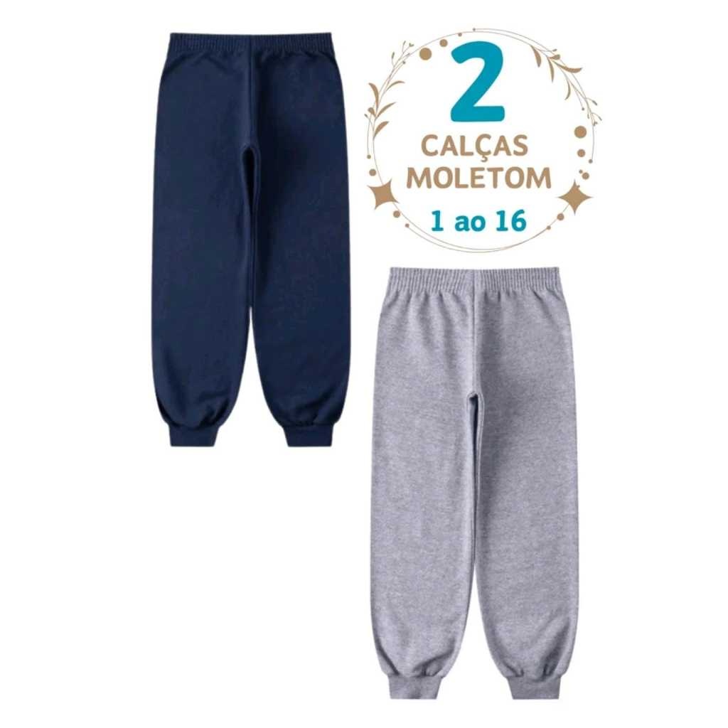 Kit 2 Calças Moletom Infantil Quentinha e Confortável
