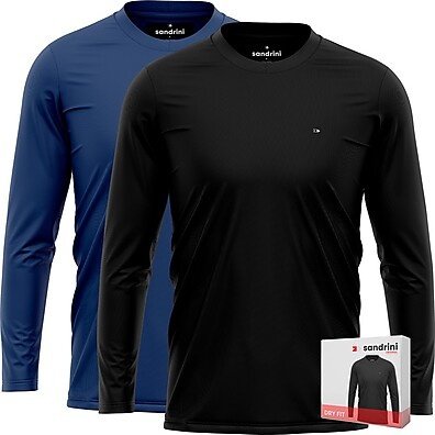 Kit 2 Camisetas Dry Sandrini Manga Longa Fitness
