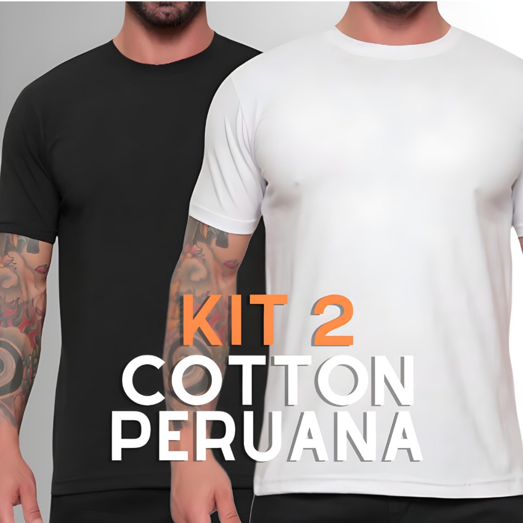 Kit 2 Camisetas Masculinas Peruanas em Algodão com Elastano: Conforto e Durabilidade