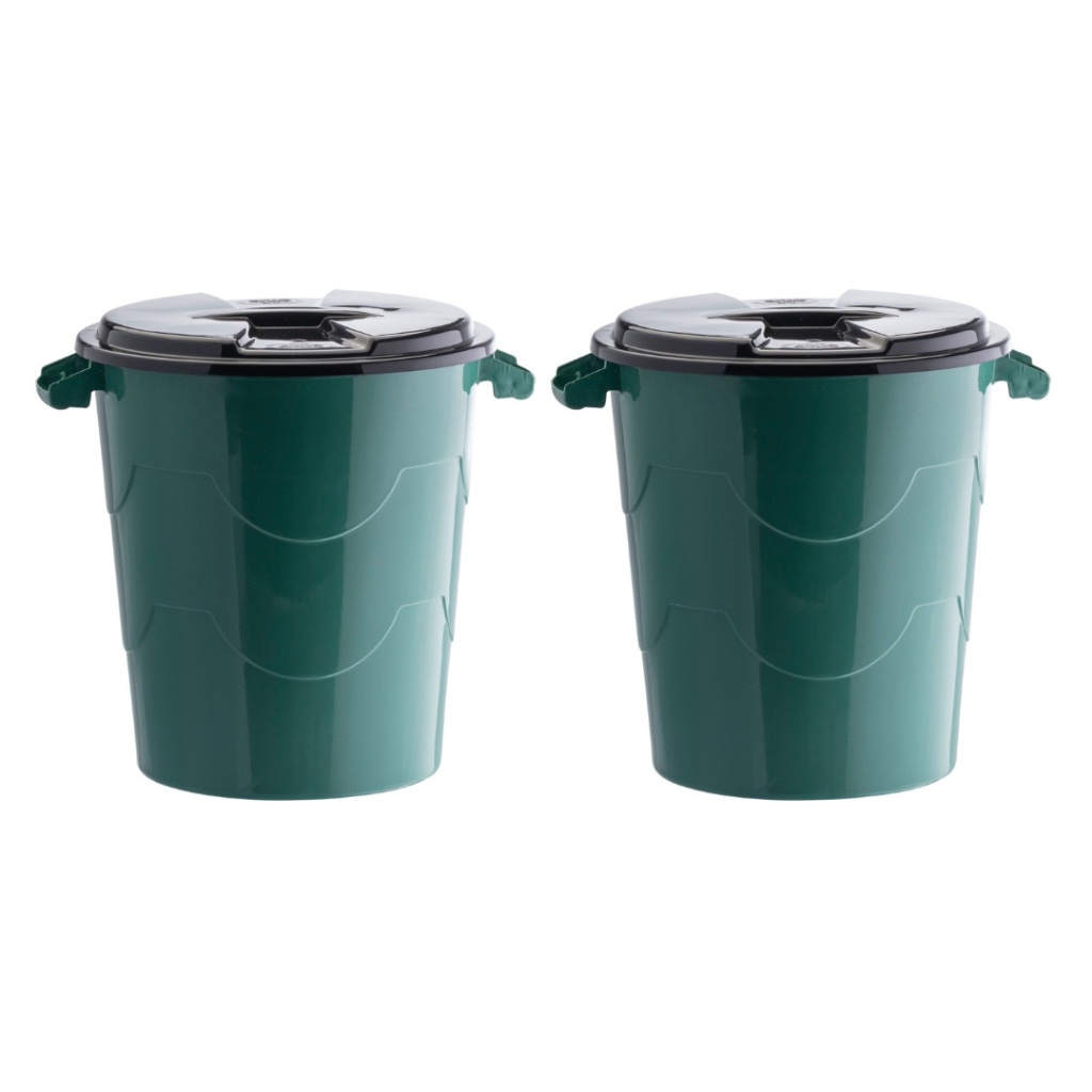 Kit 2 Cestos de Lixo 30L com Tampa: Alta Resistência e Controle de Odores