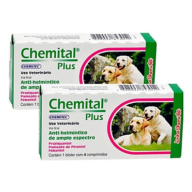 Kit 2 Chemital Plus para Cães – Combate a Vários Vermes