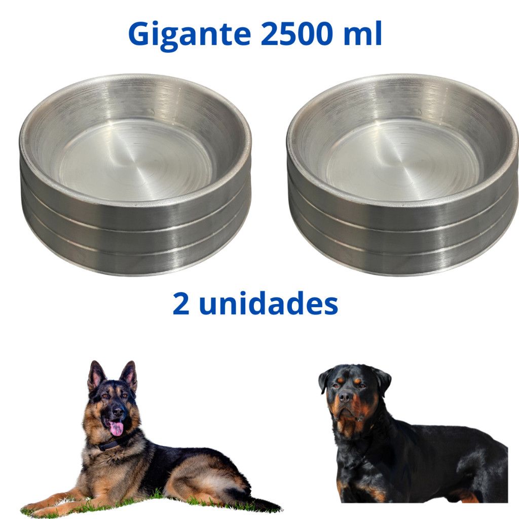 kit-2-comedouros-aluminio-polido-2500ml-para-caes-e-gatos