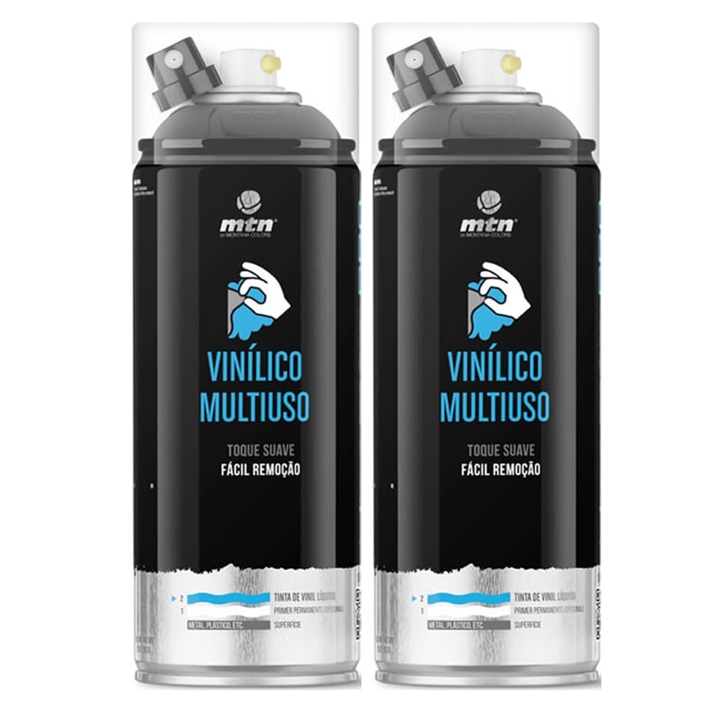 Kit 2 Sprays Preto Fosco 400ml Montana - Vinil Envelopamento Profissional