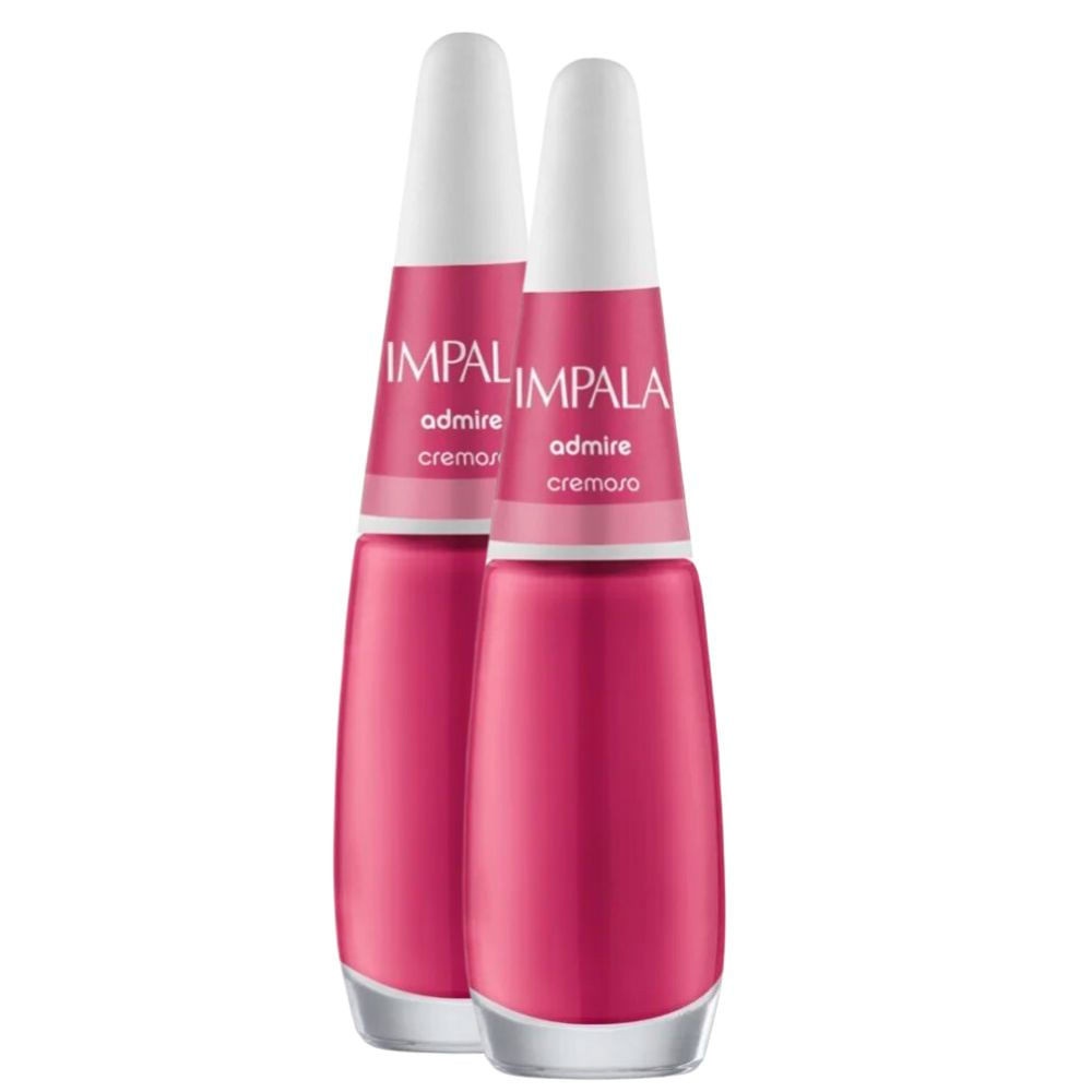 Kit 2 Esmalte Impala Admire Cremoso 7,5ml: Cor Intensa e Longa Duração
