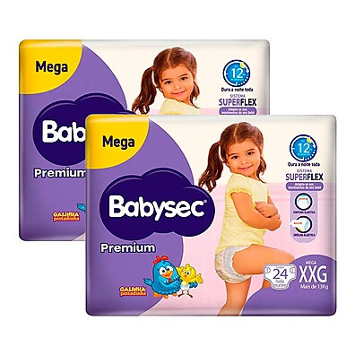 Kit 2 Fralda Babysec Premium XXG com 24 Unidades - Compre Aqui