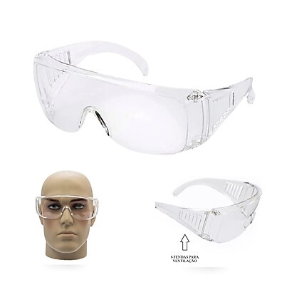 Kit 2 Óculos de Segurança Incolor com CA – Proteção UV