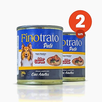 Kit 2 Patê Finotrato Carne 280g – Super Premium para Cães