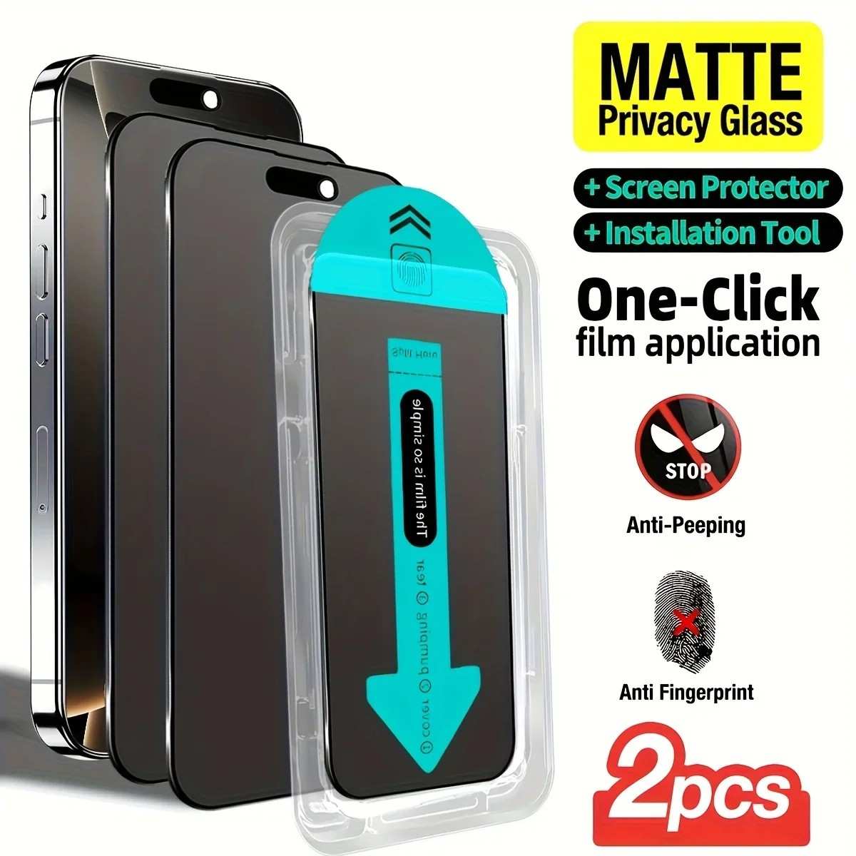 Kit 2 Películas de Privacidade Matte para iPhone: Instalação Fácil