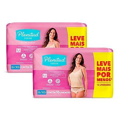 Kit 2 Plenitud Femme G/XG: 16 Unidades de Proteção e Conforto