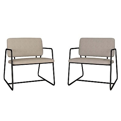 Kit 2 Poltronas Estofadas Sintra – Elegância e Conforto para Sua Sala