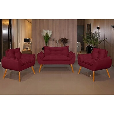 Kit 2 Poltronas + Namoradeira Opala Luxo – Conforto e Estilo na Sua Sala
