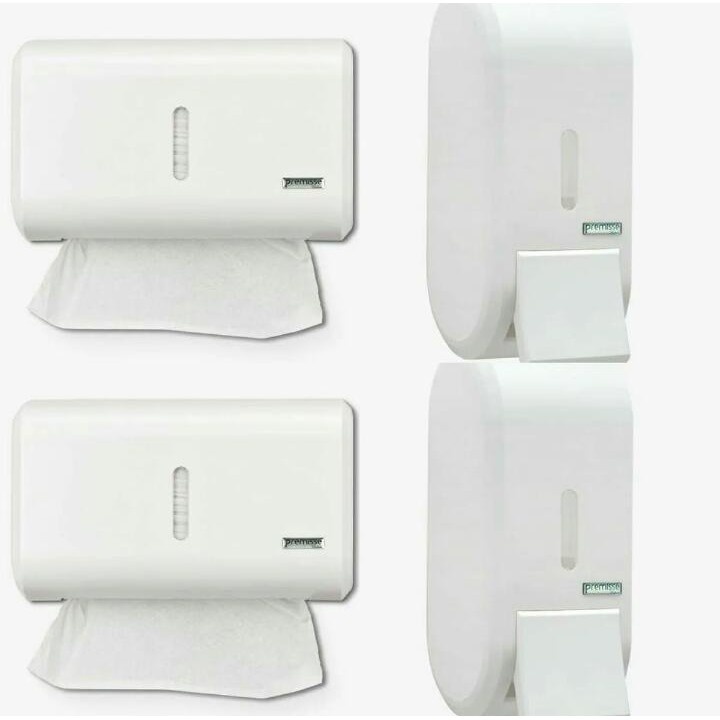 Kit 2 Porta-Papel e 2 Saboneteiras Urban Premisse – Design Moderno e Prático