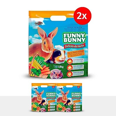 Kit 2 Rações Funny Bunny 1,8kg – Nutrição Premium para Pet