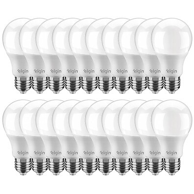 Kit 20 Lâmpadas LED 15W Branco Frio E27 Elgin
