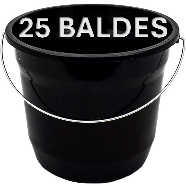 Kit 25 Baldes de Limpeza com Alça de Ferro: Prático e Resistente